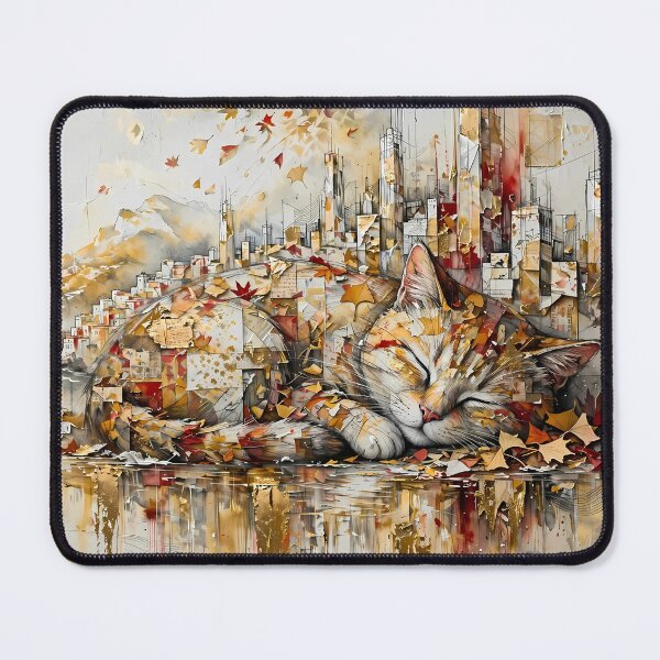 Item preview, Fall Cat Napping Beneath the City designed and sold by m-y-A-I-A-R-T-.