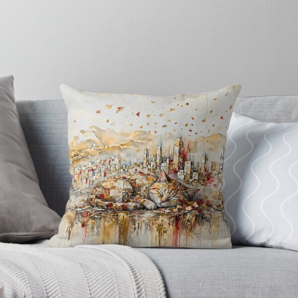 Item preview, Fall Cat Napping Beneath the City designed and sold by m-y-A-I-A-R-T-.