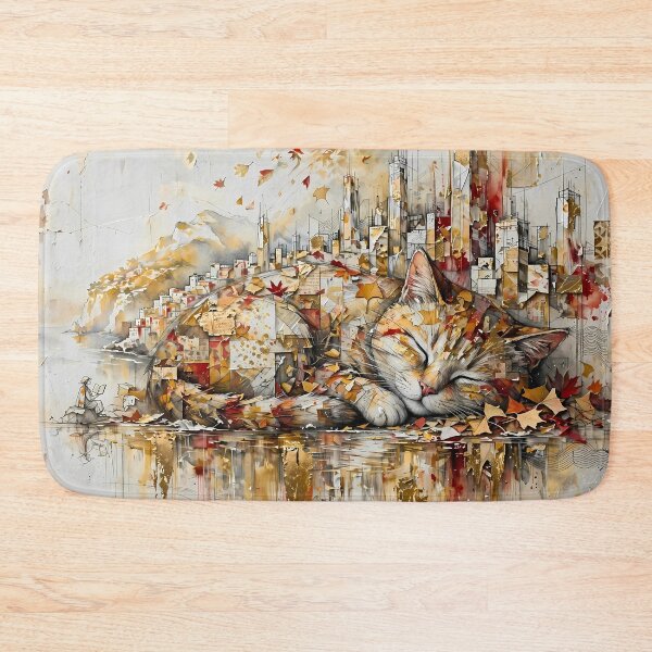 Item preview, Fall Cat Napping Beneath the City designed and sold by m-y-A-I-A-R-T-.