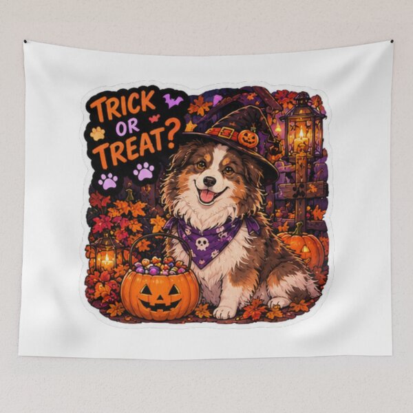 Item preview, Trick or Treat Witch Aussie Shepherd Design | Chaos Dogs Club Halloween designed and sold by DailyStruggleCo.