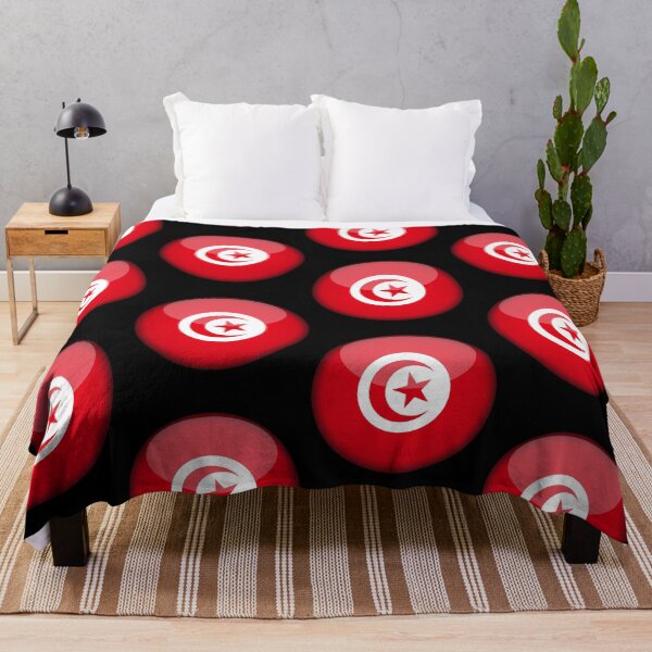 Aperçu de l'œuvre Tunisian 3D Round Flag Statement Art for Supporters créée et vendue par YAZ.