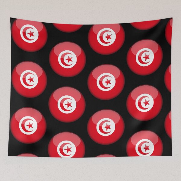 Item preview, Tunisian 3D Round Flag Statement Art for Supporters designed and sold by YAZ.