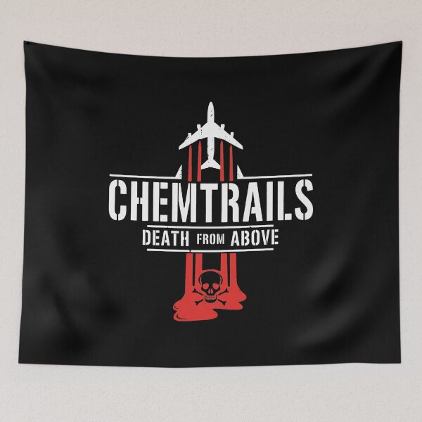 Item preview, Chemtrails Death From Above Skull Airplane  designed and sold by CordiaBergnaum.
