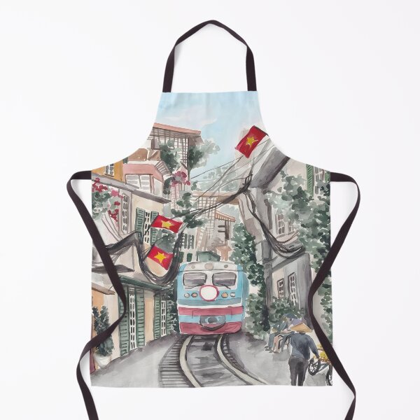 Artikelvorschau, Reiseplakat „Zugstraße in Hanoi, Vietnam“ – Asiatische Kunst entworfen und verkauft von POSTERIOCREW.