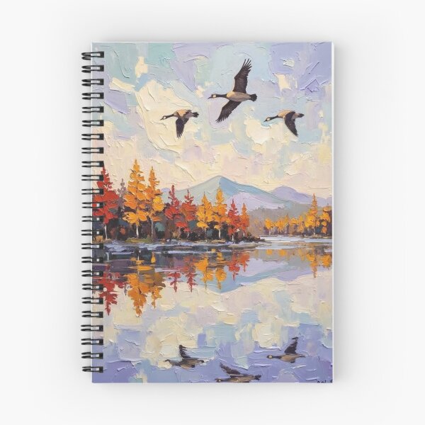 Item preview, Autumn Flight Over Still Waters - Oil Painting designed and sold by nhk999.
