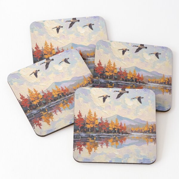 Item preview, Autumn Flight Over Still Waters - Oil Painting designed and sold by nhk999.
