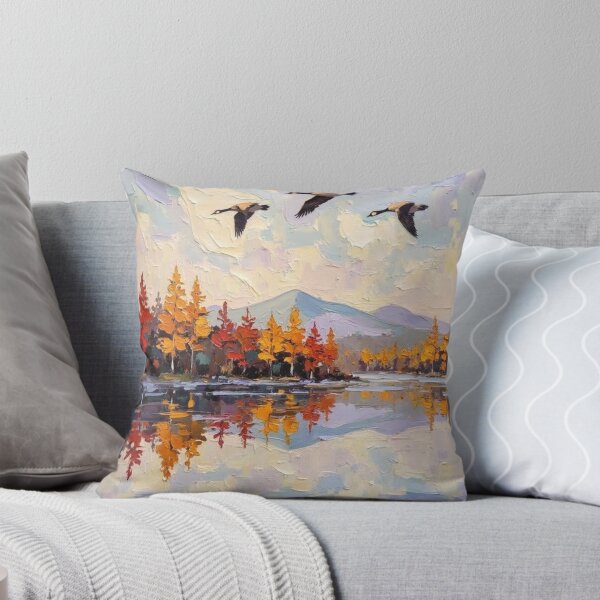 Item preview, Autumn Flight Over Still Waters - Oil Painting designed and sold by nhk999.