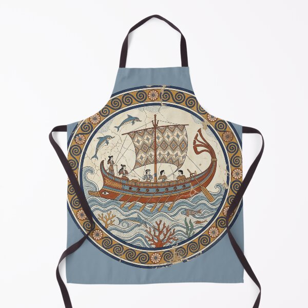 Item preview, The Akrotiri Regatta: Minoan Bronze Age Maritime Fresco Plate Art designed and sold by FreiherrPK.