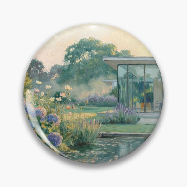Item preview, Modern Glass House Garden – Claude Monet Inspired Impressionist Botanical Landscape Painting designed and sold by Tamas Das.