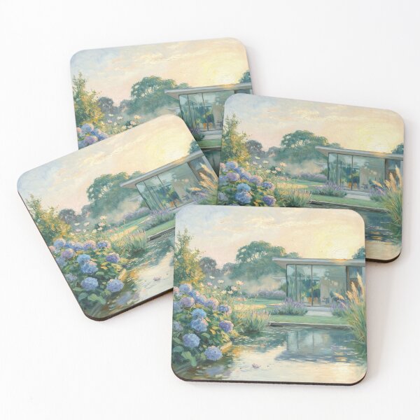 Item preview, Modern Glass House Garden – Claude Monet Inspired Impressionist Botanical Landscape Painting designed and sold by Tamas Das.