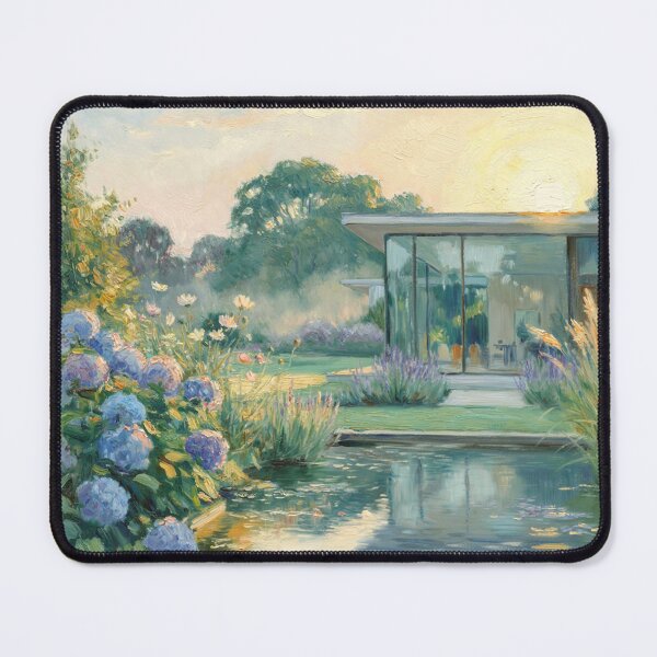 Item preview, Modern Glass House Garden – Claude Monet Inspired Impressionist Botanical Landscape Painting designed and sold by Tamas Das.