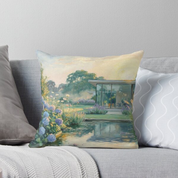 Item preview, Modern Glass House Garden – Claude Monet Inspired Impressionist Botanical Landscape Painting designed and sold by Tamas Das.