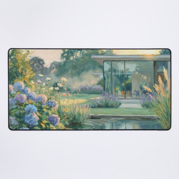Item preview, Modern Glass House Garden – Claude Monet Inspired Impressionist Botanical Landscape Painting designed and sold by Tamas Das.