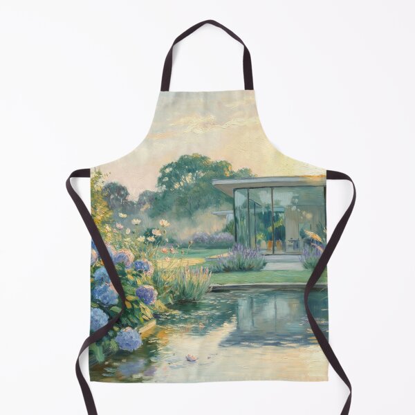 Item preview, Modern Glass House Garden – Claude Monet Inspired Impressionist Botanical Landscape Painting designed and sold by Tamas Das.