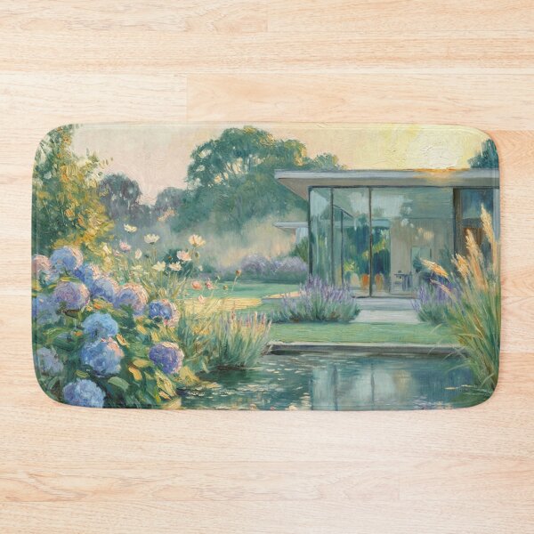 Item preview, Modern Glass House Garden – Claude Monet Inspired Impressionist Botanical Landscape Painting designed and sold by Tamas Das.