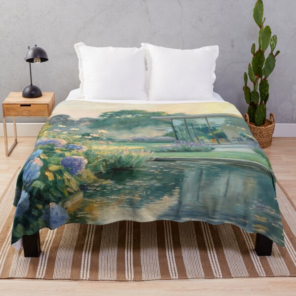 Item preview, Modern Glass House Garden – Claude Monet Inspired Impressionist Botanical Landscape Painting designed and sold by Tamas Das.