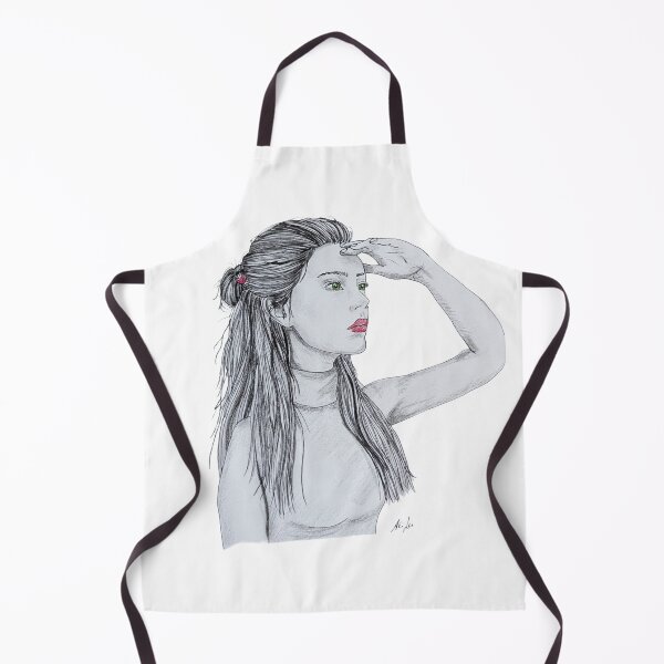 Item preview, Looking ahead - Hand-drawn portrait of a woman with color accents designed and sold by alilu-art .