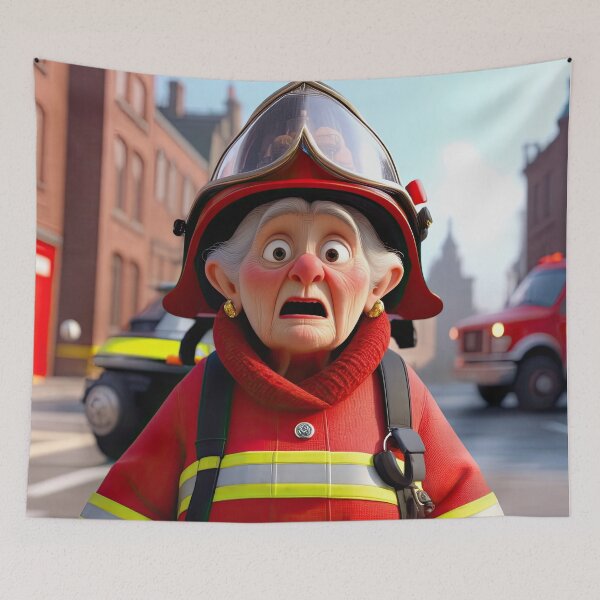 Item preview, Old Fart as a fireman designed and sold by Colin Bentham.