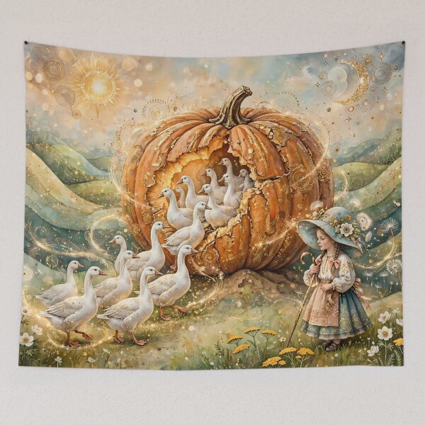 Item preview, Cottagecore Girl and Her Geese designed and sold by m-y-A-I-A-R-T-.