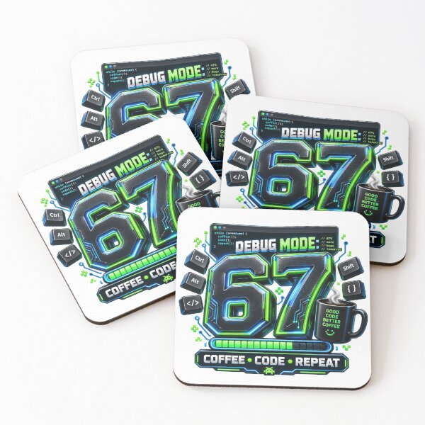 Item preview, Debug Mode 67 Coffee Code Repeat designed and sold by RØNI AI.