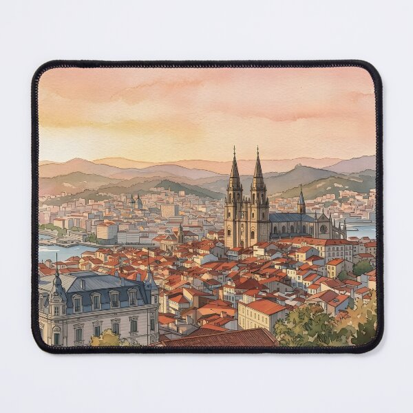 Item preview, Vigo Spain Travel Poster – Galicia City Skyline designed and sold by POSTERIOCREW.
