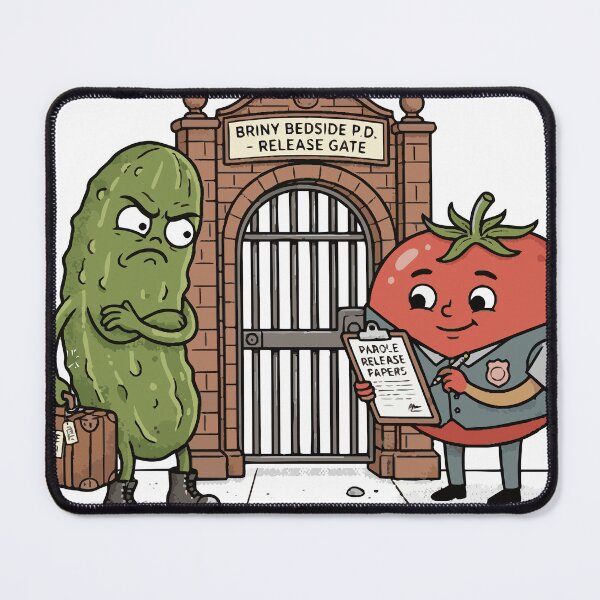 Item preview, Pickle on Parole Funny Pickle Food Pun designed and sold by Maria Garcia´s.