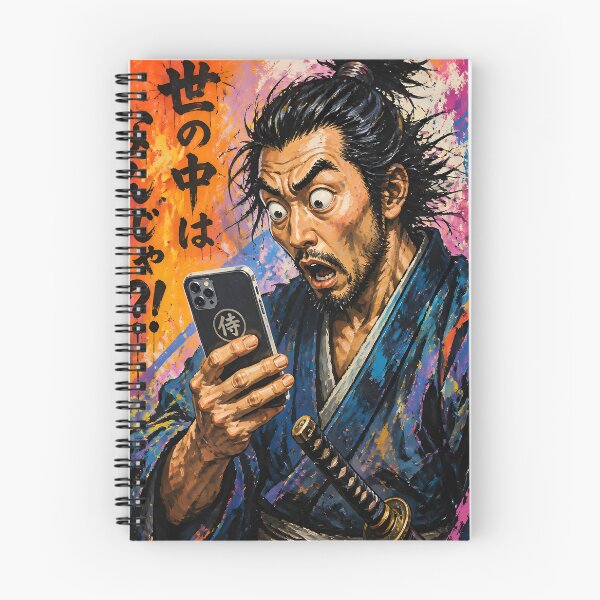 Item preview, Shocked Samurai 侍 with Smartphone Funny Japanese Meme Art designed and sold by GrinGalore.
