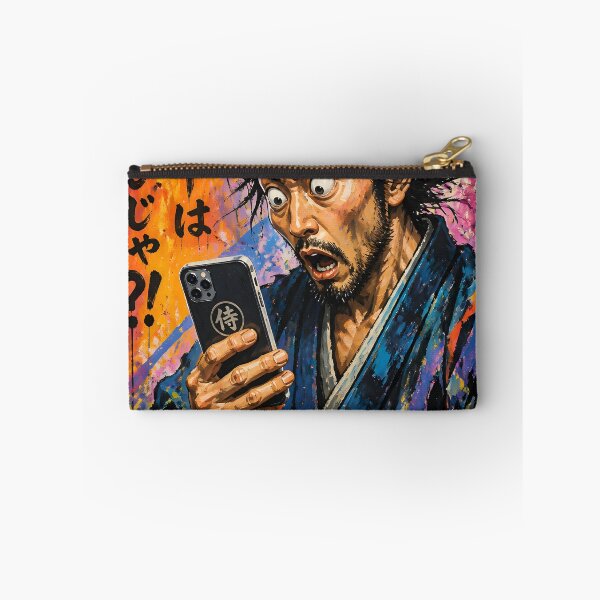 Item preview, Shocked Samurai 侍 with Smartphone Funny Japanese Meme Art designed and sold by GrinGalore.