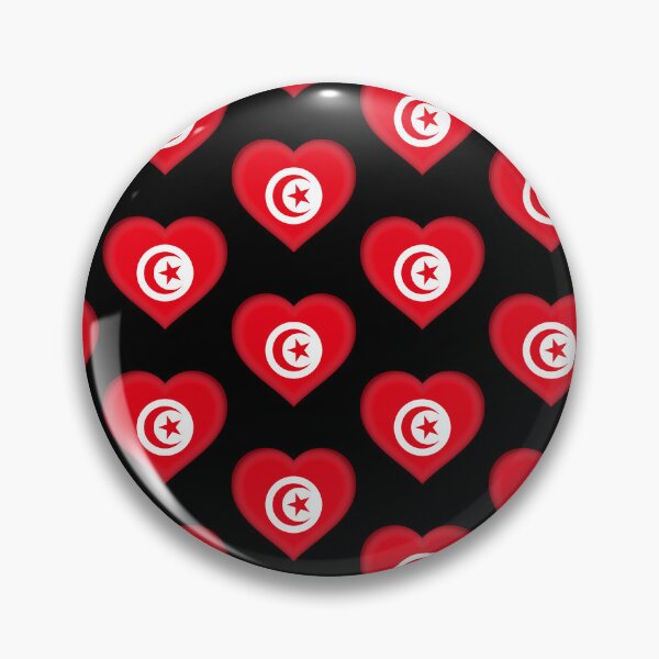 Item preview, Tunisian 3D Flag Heart National Symbol for Expat Style designed and sold by YAZ.