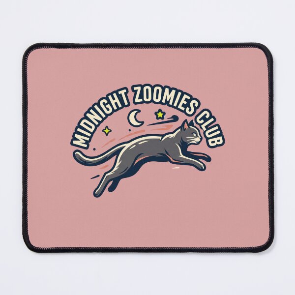 Item preview, A retro running cat emblem for the midnight zoomies club designed and sold by BiniClicks.