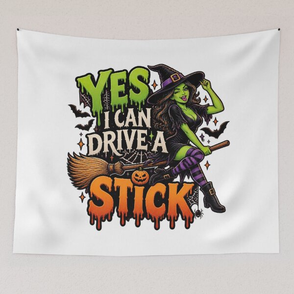 Item preview, Yes I Can Drive A Stick, Halloween Humor designed and sold by graphic-genie.
