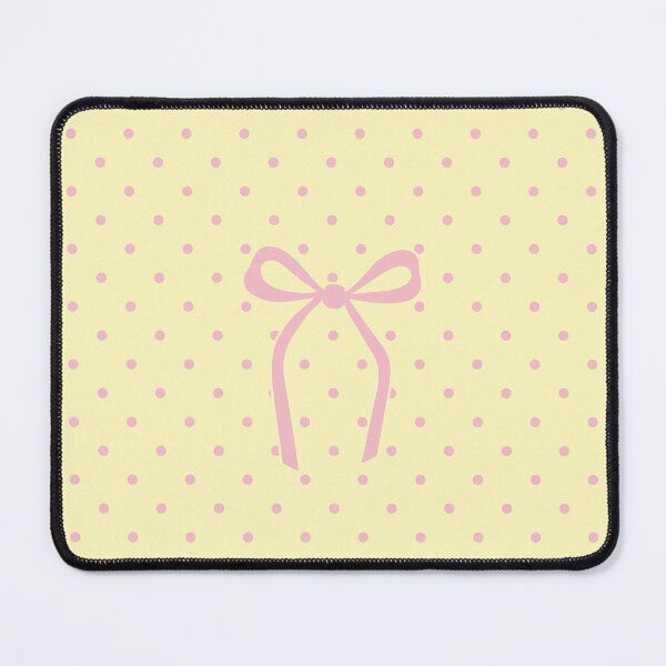 Item preview, Cute Pink Bow Butter Yellow Polka Dot Pattern Aesthetic designed and sold by ElGhazal-Art.