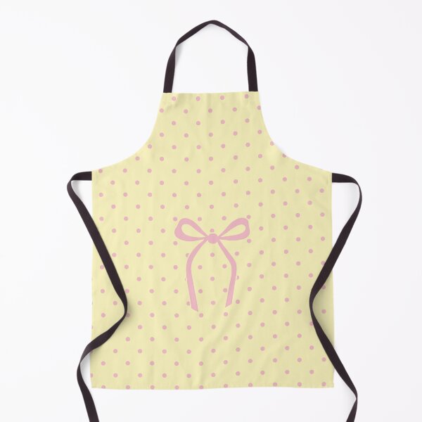 Item preview, Cute Pink Bow Butter Yellow Polka Dot Pattern Aesthetic designed and sold by ElGhazal-Art.