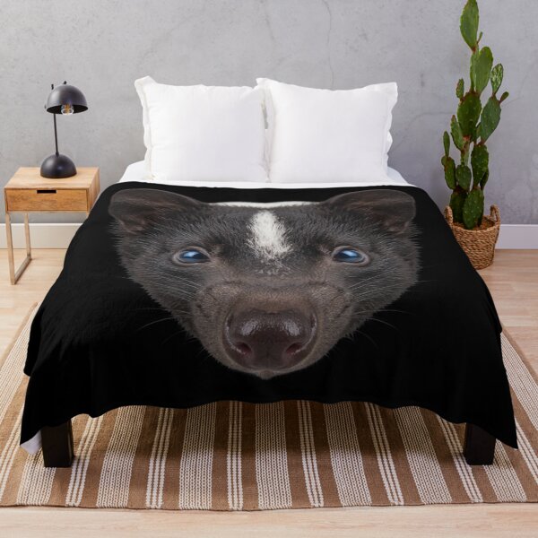 Item preview, Skunk Face Portrait Cute Blue Eyes Wildlife Art designed and sold by cabana.space.