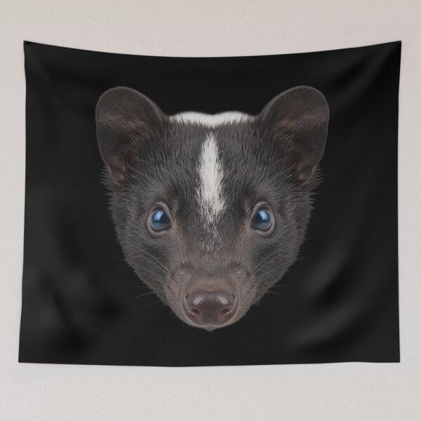 Item preview, Skunk Face Portrait Cute Blue Eyes Wildlife Art designed and sold by cabana.space.