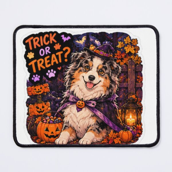Item preview, Trick or Treat Witch Aussie Shepherd Design | Chaos Dogs Club Halloween designed and sold by DailyStruggleCo.