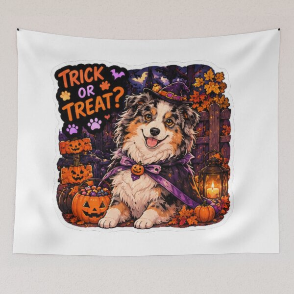 Item preview, Trick or Treat Witch Aussie Shepherd Design | Chaos Dogs Club Halloween designed and sold by DailyStruggleCo.