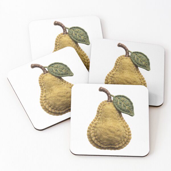 Item preview, Cozy Felt Pear with Leaf Handcrafted Fruit designed and sold by Mellow Doodle Co..