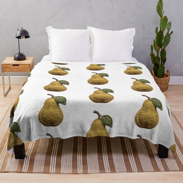Item preview, Cozy Felt Pear with Leaf Handcrafted Fruit designed and sold by Mellow Doodle Co..