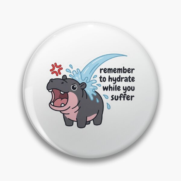 Item preview, Remember To Hydrate While You Suffer Moo Deng Baby Hippo Funny Sarcastic Water Bottle Quote designed and sold by raedattia.