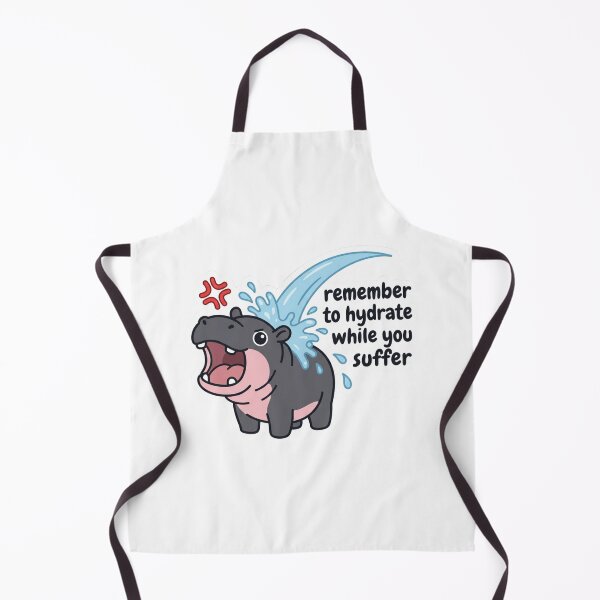 Item preview, Remember To Hydrate While You Suffer Moo Deng Baby Hippo Funny Sarcastic Water Bottle Quote designed and sold by raedattia.