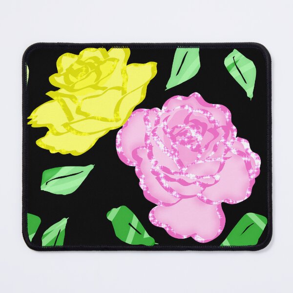 Item preview, Pink Yellow Roses Green Leaves Pattern designed and sold by MigWhimsy.