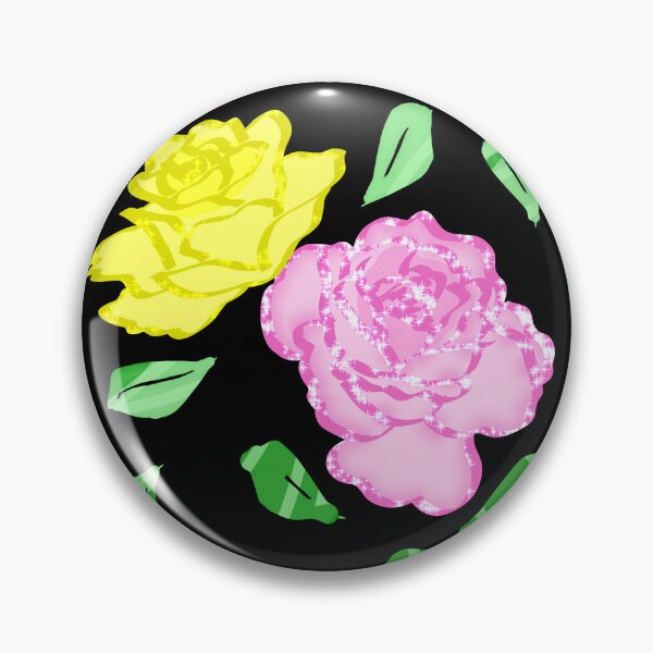 Item preview, Pink Yellow Roses Green Leaves Pattern designed and sold by MigWhimsy.