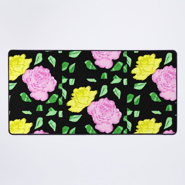 Item preview, Pink Yellow Roses Green Leaves Pattern designed and sold by MigWhimsy.