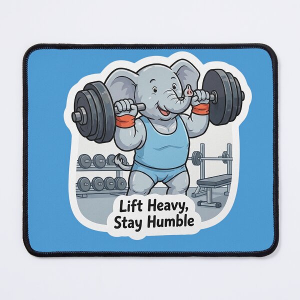 Item preview, Cute Elephant Weightlifter – Lift Heavy Stay Humble Gym Gift designed and sold by Isliath.