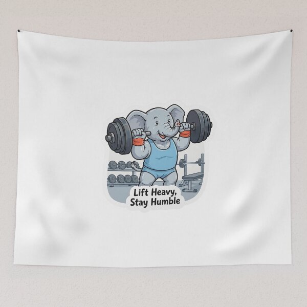 Item preview, Cute Elephant Weightlifter – Lift Heavy Stay Humble Gym Gift designed and sold by Isliath.