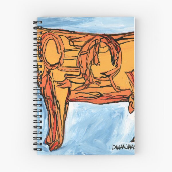 Item preview, Art Cow Expressive Orange Animal Painting designed and sold by Dwaalhaas.com.