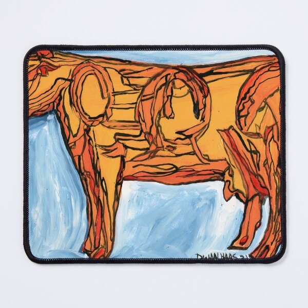 Item preview, Art Cow Expressive Orange Animal Painting designed and sold by Dwaalhaas.com.