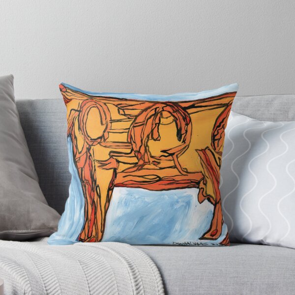 Item preview, Art Cow Expressive Orange Animal Painting designed and sold by Dwaalhaas.com.
