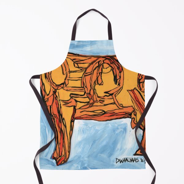 Item preview, Art Cow Expressive Orange Animal Painting designed and sold by Dwaalhaas.com.